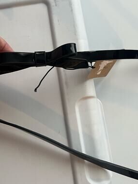 Halogen Women's Skinny Bow Belt Patent Faux Leather Black XL NWT